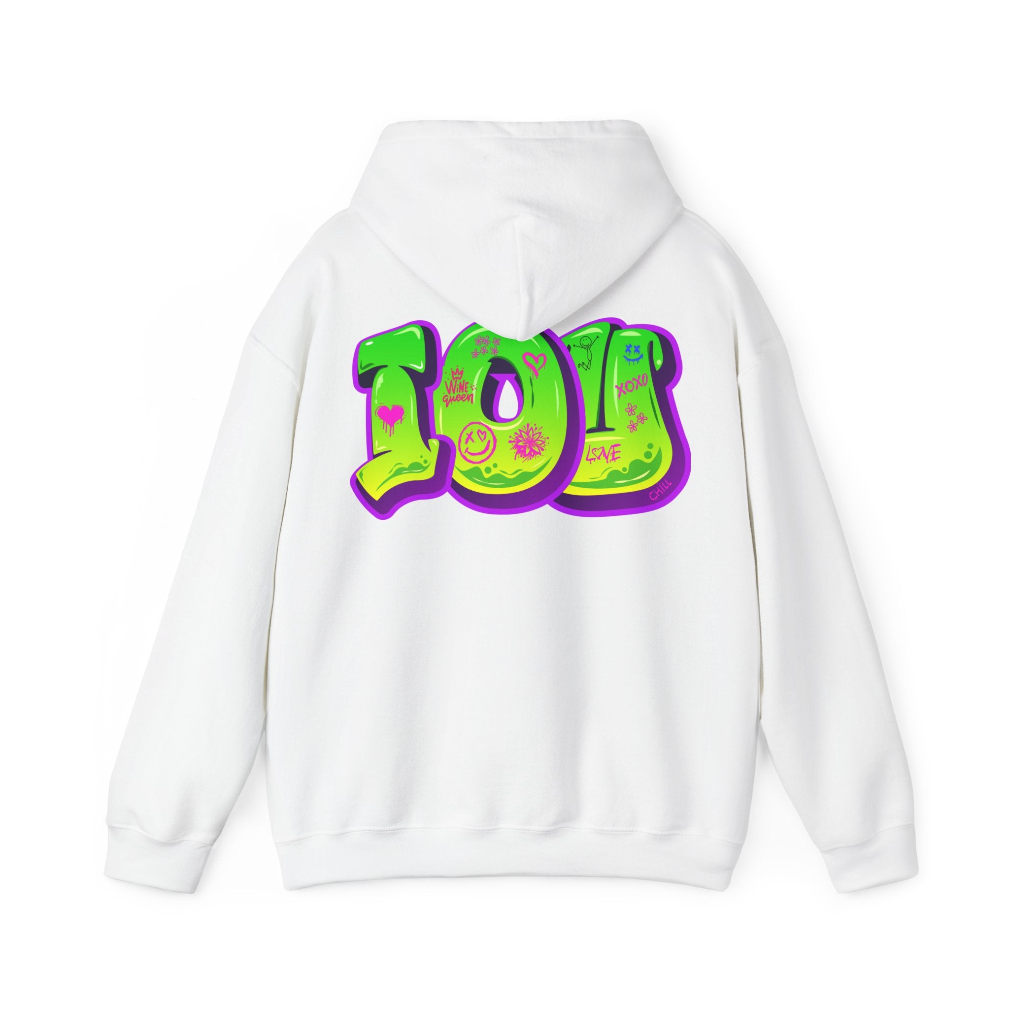 Colorful Graffiti Hoodie, Unisex Heavy Blend™ Sweatshirt, Streetwear Style, Trendy Gift for Teens, Casual Wear, Festive Fashion, [...]