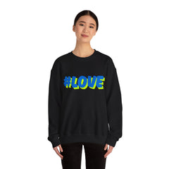#Love Unisex Heavy Blend™ Crewneck Sweatshirt - Cozy Gift for Friends, Valentine's Day, Casual Wear, Gift for Her, Everyday Comfort