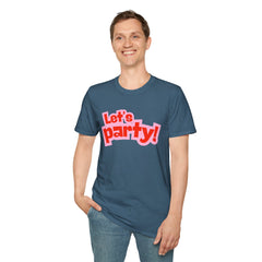 Let's Party! Unisex Softstyle T-Shirt - Fun Casual Wear for Celebrations, Birthdays, Festivals, Everyday Comfort