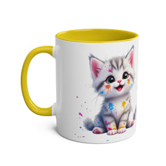 Cute Cat Two-Tone Coffee Mug for Cat Lovers