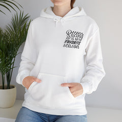 Racing-Themed Hooded Sweatshirt, Ideal for Race Fans, Comfortable, Casual Wear, Great Gift for Motorsports Enthusiasts, Unisex Design