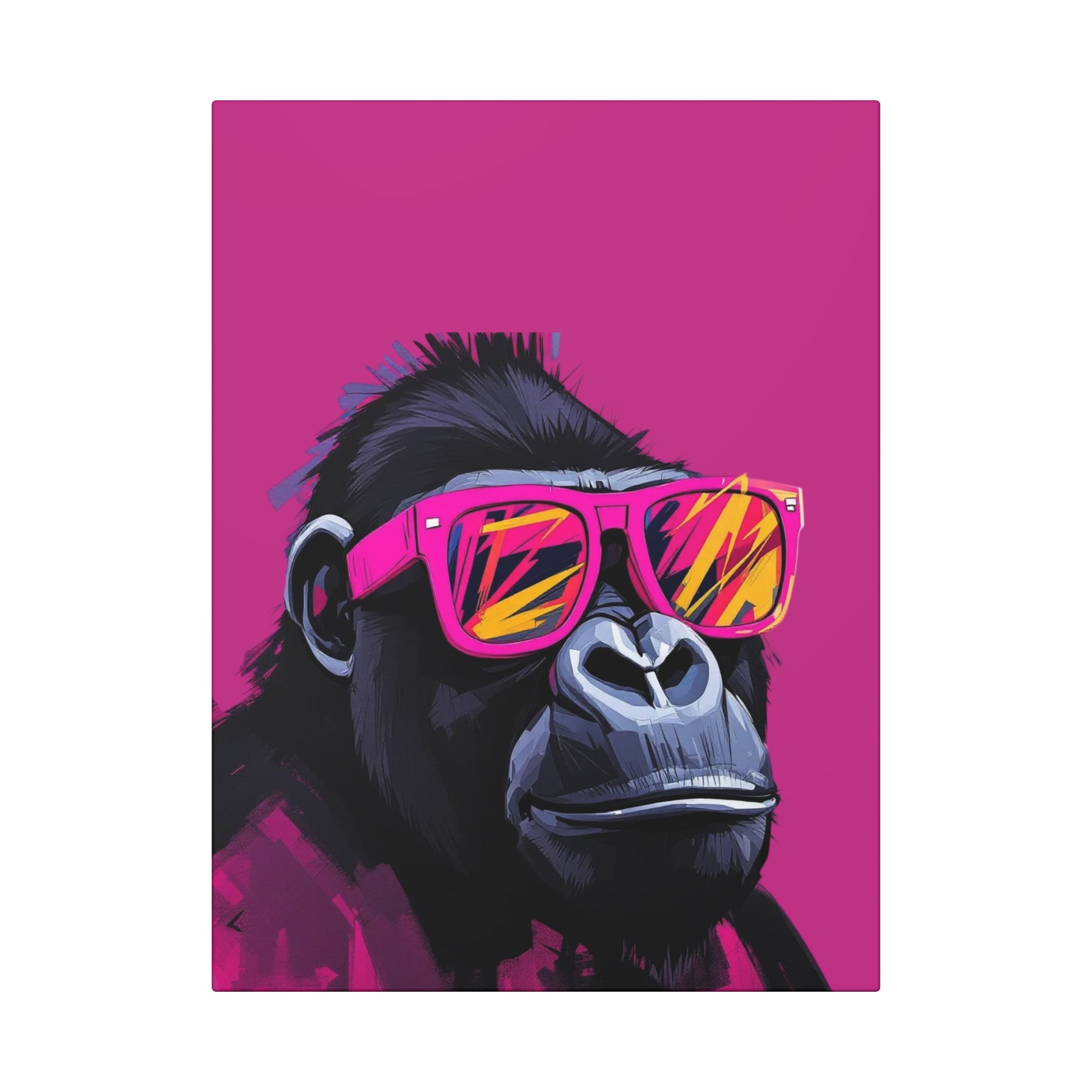 Cool Gorilla Canvas Art Wraps, Funky Wall Decor, Pop Art, Animal Lover Gift, Colorful Home Accent, Retro Vibe