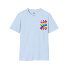 Vibrant Rainbow Softstyle T-Shirt, Unisex Pride Tee, LGBTQ+ Apparel, Colorful Casual Wear, Summer Festival Shirt