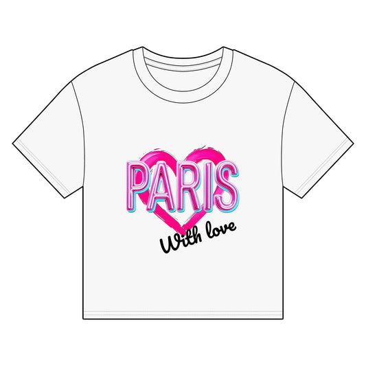 Paris Heart Women's Organic Boxy T-Shirt - With Love Design