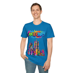 Canterbury Colorful T-Shirt | Vibrant Graphic Tee, Unisex Fashion, Travel Souvenir, Art Lovers Gift, Summer Wardrobe Essential