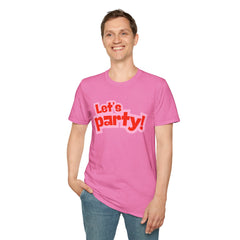 Let's Party! Unisex Softstyle T-Shirt - Fun Casual Wear for Celebrations, Birthdays, Festivals, Everyday Comfort