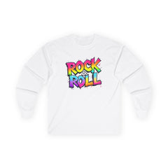 Rock & Roll Unisex Long Sleeve Tee - Vibrant Graffiti Design for Music Lovers