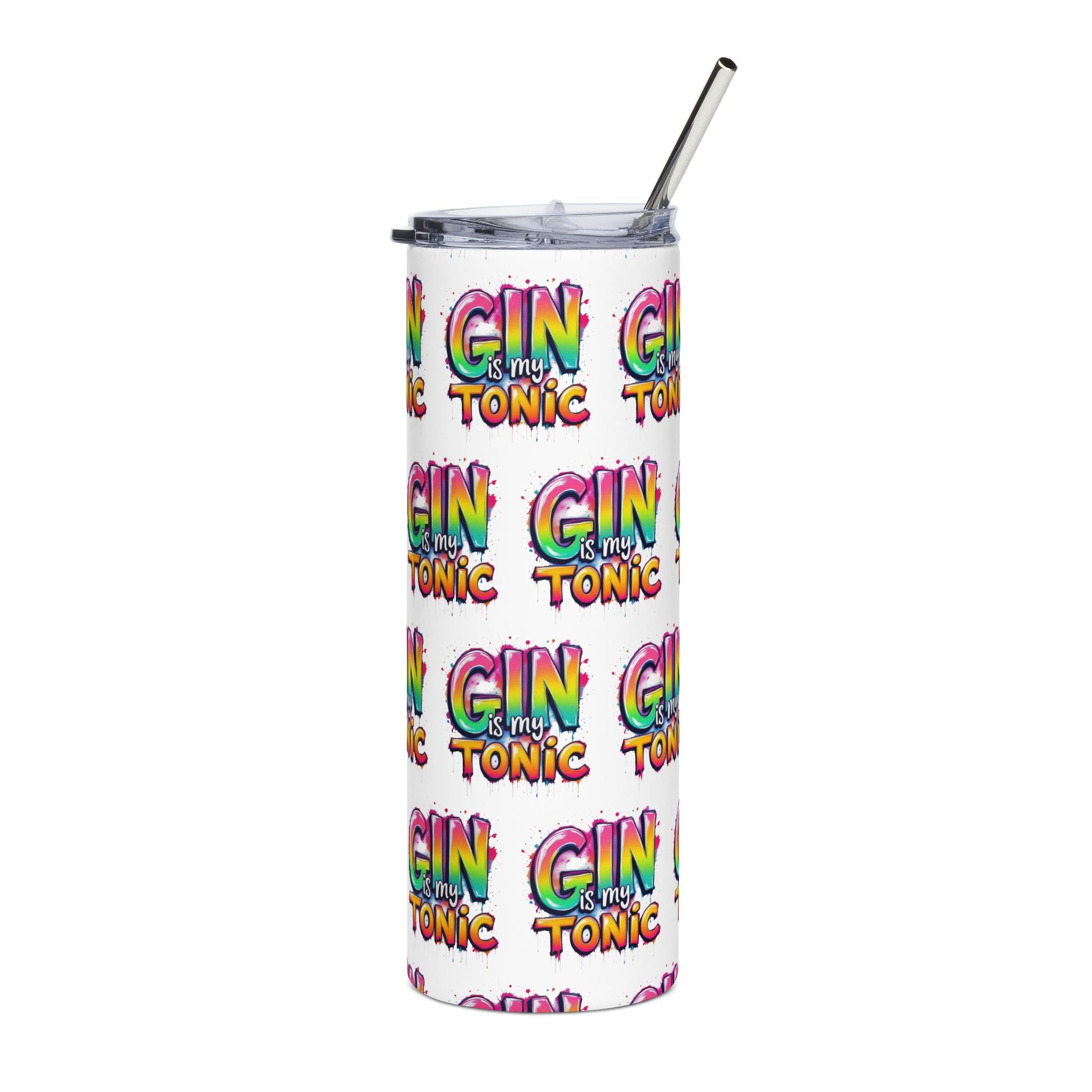 Colorful Gin Tonic Stainless Steel Tumbler - 20oz Travel Cup