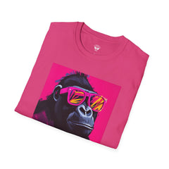 Retro Gorilla Graphic T-Shirt, Fun Animal Tee, Unisex Casual Wear, Birthday Gift, Summer Styles, Festival Fashion