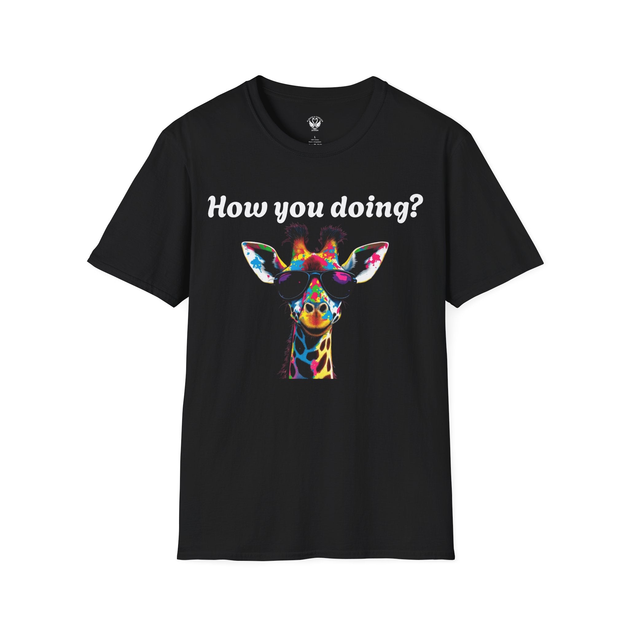 Colorful Giraffe T-Shirt: Fun Animal Tee, Gift for Animal Lovers, Quirky Statement Shirt, Cute Graphic Tee, Unique Birthday Present