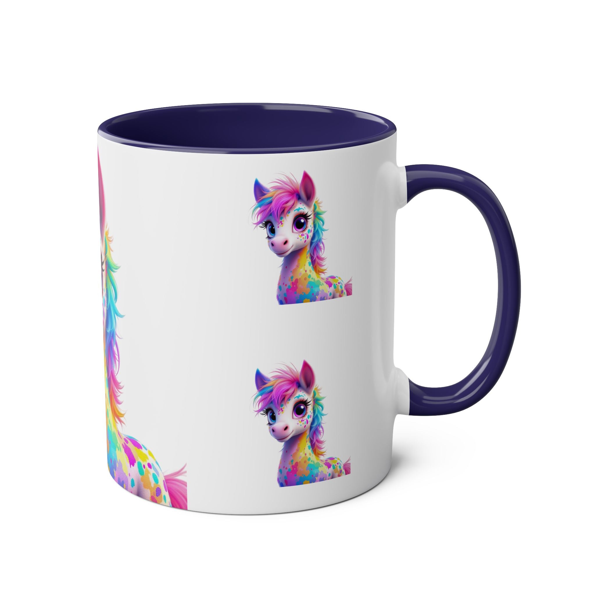 Whimsical Unicorn Two-Tone Coffee Mug - 11oz Colorful Design