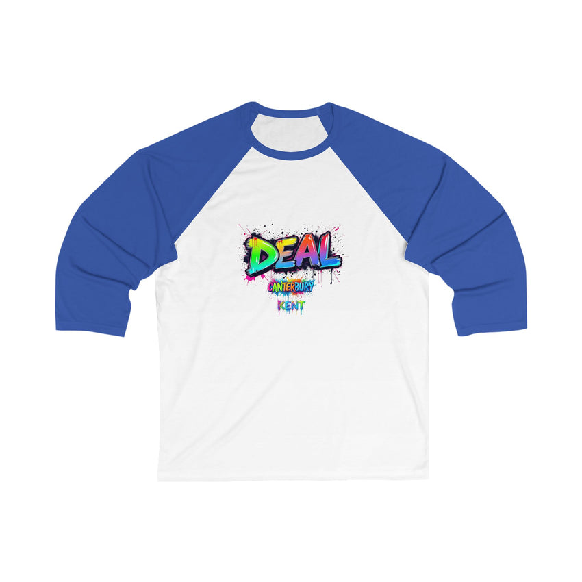 Colorful Graphic Baseball Tee with 'DEAL' Print - Unisex Casual Wear, Sports Shirt, Gift Idea, Trendy Apparel, Summer Outfit