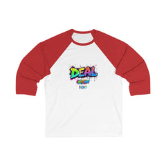 Colorful Graphic Baseball Tee with 'DEAL' Print - Unisex Casual Wear, Sports Shirt, Gift Idea, Trendy Apparel, Summer Outfit