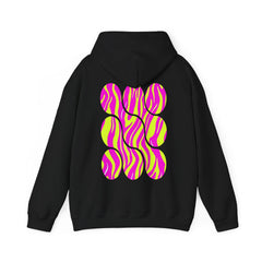 Vibrant Heart Print Hoodie - Funky Sweatshirt for Cozy Days, Perfect for Gifts, Casual Wear, Festivals, and Everyday Comfort