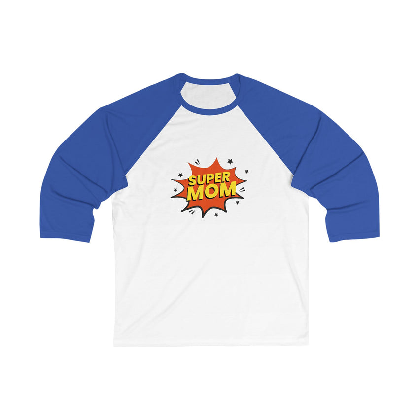 Super Mom Baseball Tee - Unisex 3/4 Sleeve Shirt, Mother's Day Gift, Parent Apparel, Family Wear, Casual Style