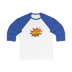 Super Mom Baseball Tee - Unisex 3/4 Sleeve Shirt, Mother's Day Gift, Parent Apparel, Family Wear, Casual Style