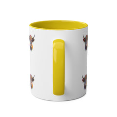 Vibrant Highland Cow Coffee Mug - Colorful Two-Tone 11oz Drinkware