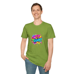 Colorful 'Not Today' Unisex Softstyle T-Shirt, Casual Tee, Statement Shirt, Funny Gift, Everyday Wear, Graphic Print Shirt