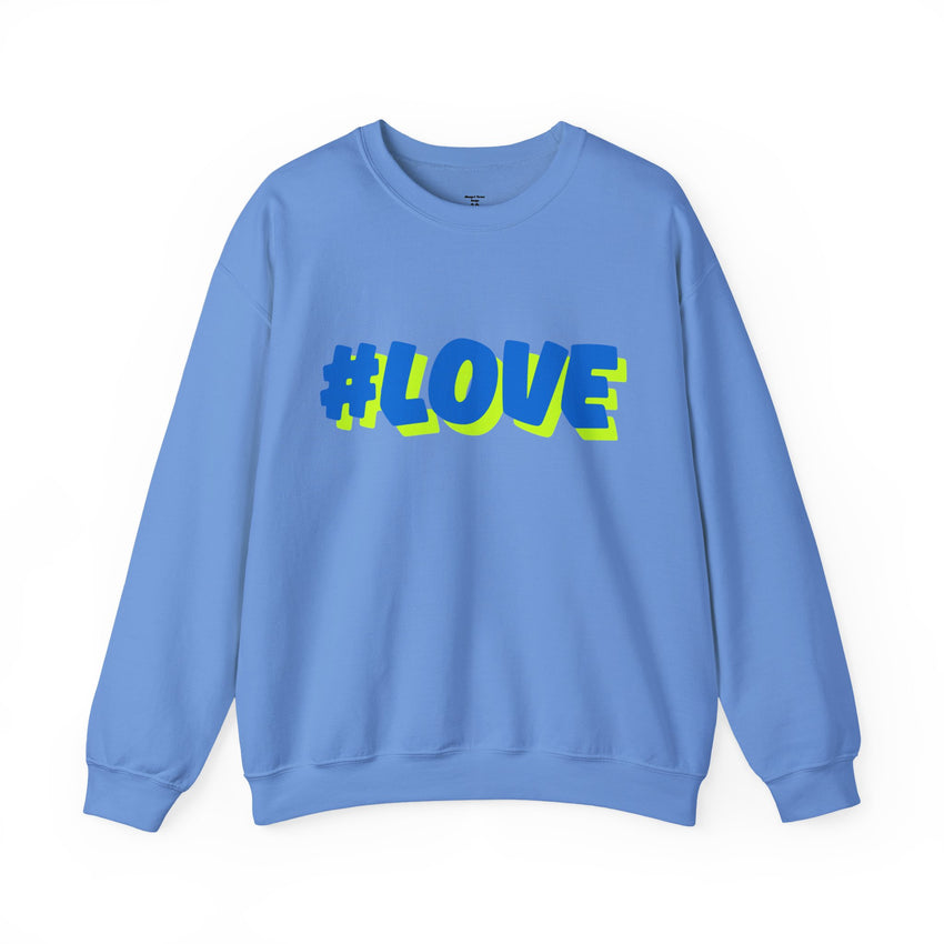 #Love Unisex Heavy Blend™ Crewneck Sweatshirt - Cozy Gift for Friends, Valentine's Day, Casual Wear, Gift for Her, Everyday Comfort