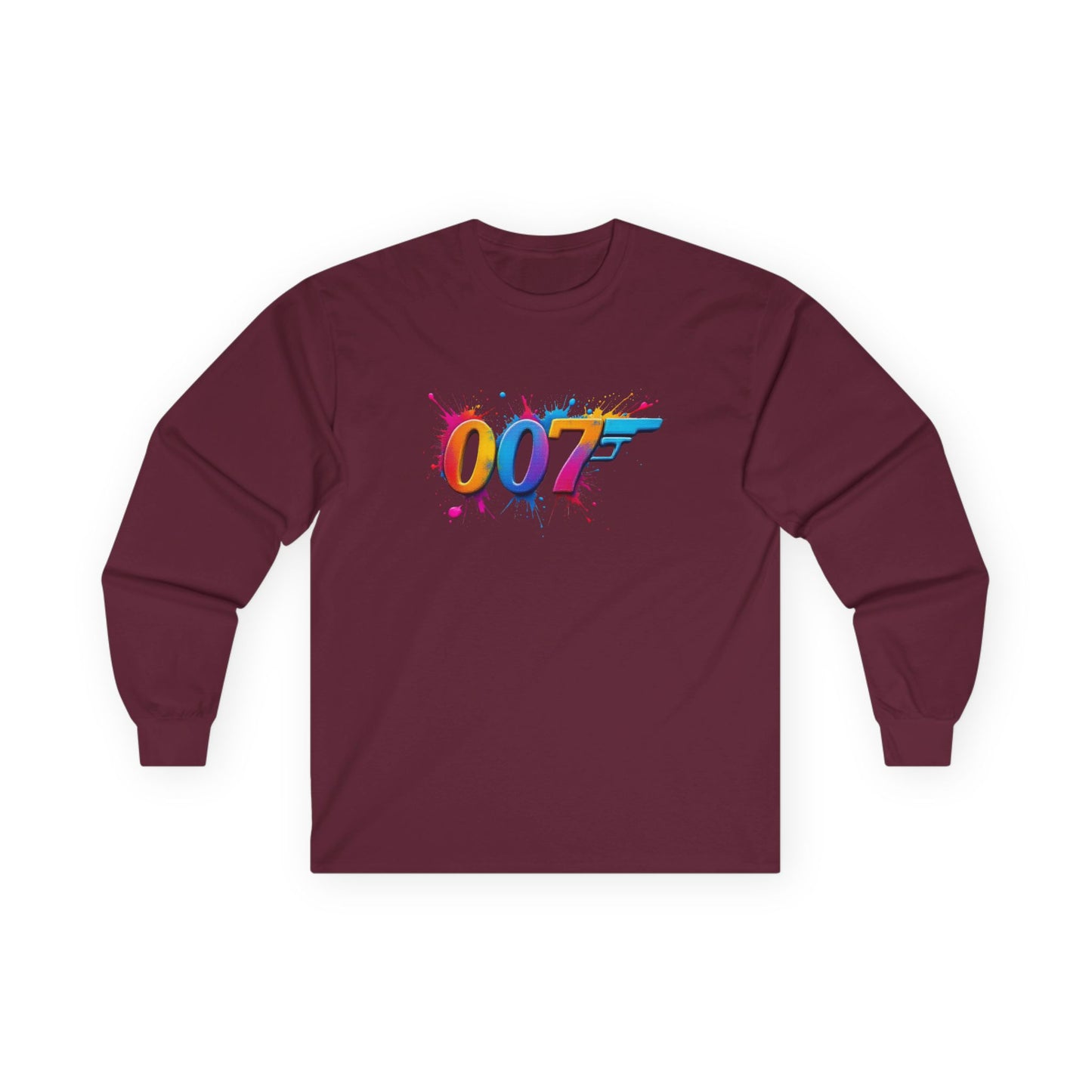 Colorful 007 Long Sleeve Tee - Stylish Unisex Cotton Shirt for Fans