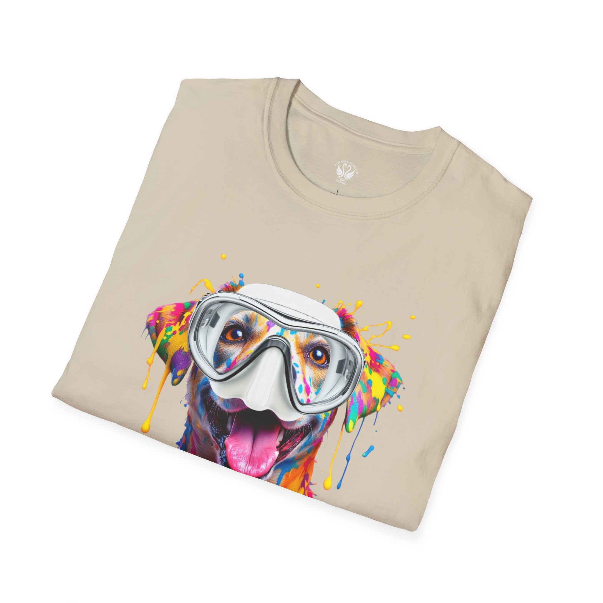 Vibrant Dog Art Unisex T-Shirt – Cute Pet Lover Gift, Animal Artwork Tee, Colorful Dog Graphic Top, Unique Gift for Dog Owners