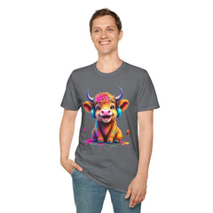 Cute Cow Graphic T-Shirt, Fun Animal Tee, Unisex Casual Wear, Gift for Cow Lovers, Trendy Summer Shirt