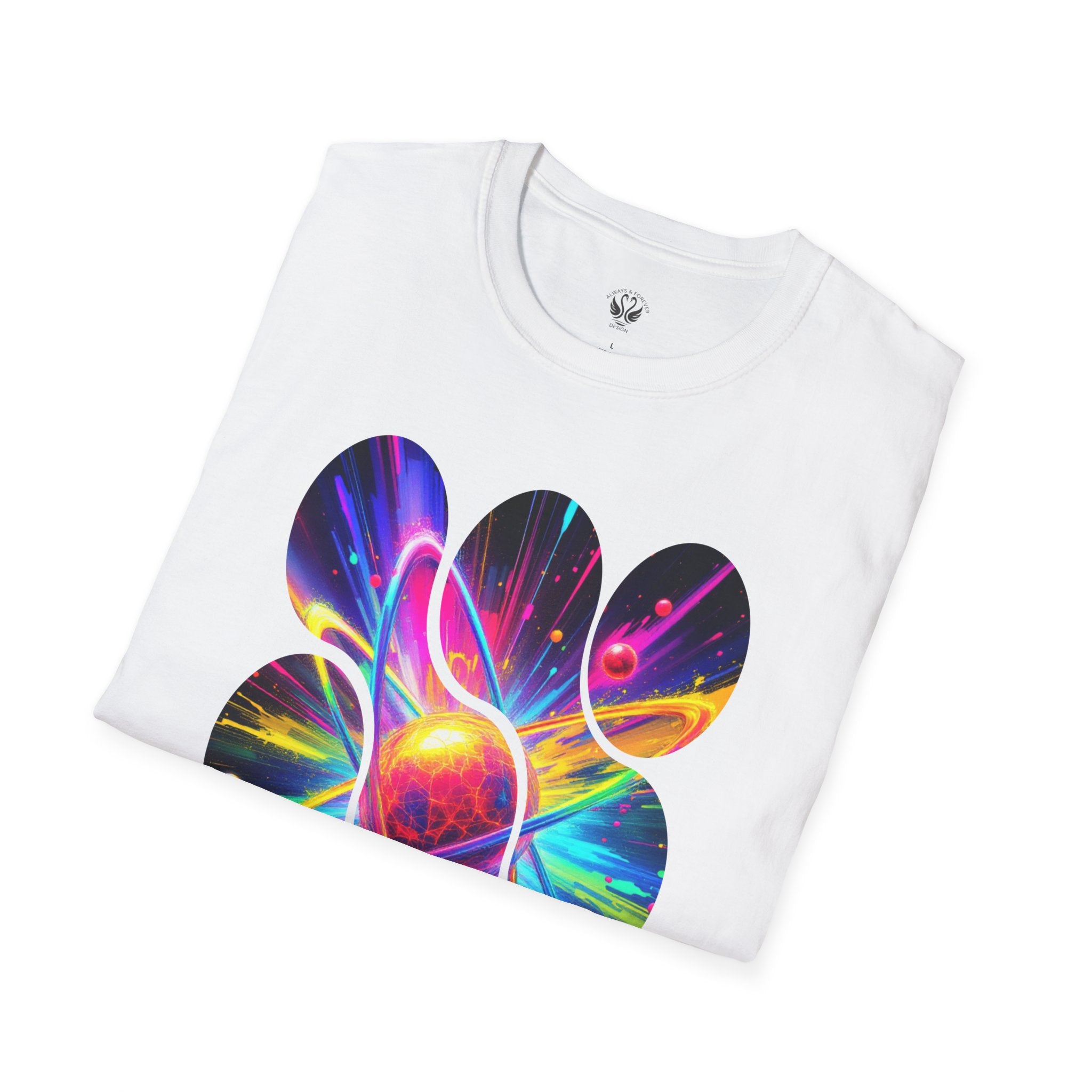 Colorful Atom Graphic T-Shirt, Unisex Casual Tee, Astronaut Art, Space Lover Gift, Festival Wear, Cosmic Vibes