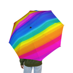 Colorful Rainbow Semi-Automatic Umbrella – Vibrant and Stylish Travel Companion