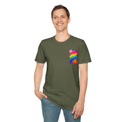 Vibrant Rainbow Softstyle T-Shirt, Unisex Pride Tee, LGBTQ+ Apparel, Colorful Casual Wear, Summer Festival Shirt