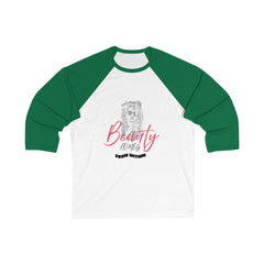 Beauty is Inner Strength Baseball Tee, Unisex 3/4 Sleeve Shirt, Motivational Tee, Gift for Her, Casual Wear, Inspirational Apparel