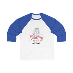 Beauty is Inner Strength Baseball Tee, Unisex 3/4 Sleeve Shirt, Motivational Tee, Gift for Her, Casual Wear, Inspirational Apparel