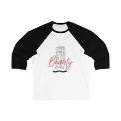 Beauty is Inner Strength Baseball Tee, Unisex 3/4 Sleeve Shirt, Motivational Tee, Gift for Her, Casual Wear, Inspirational Apparel
