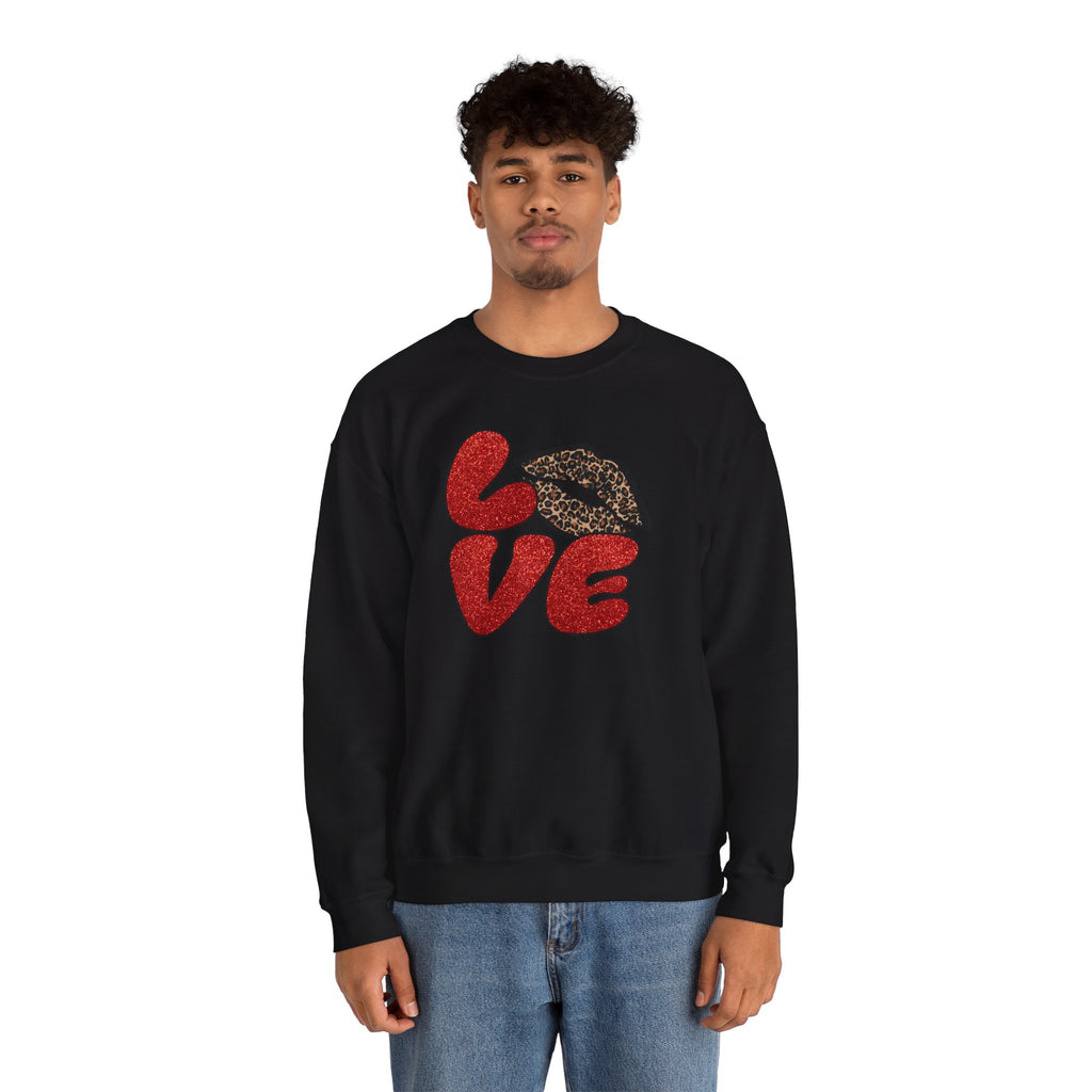 Love Graphic Sweatshirt, Cozy Crewneck for Couples, Valentine's Day Gift, Trendy Casual Wear, Fashionable Lounge Top