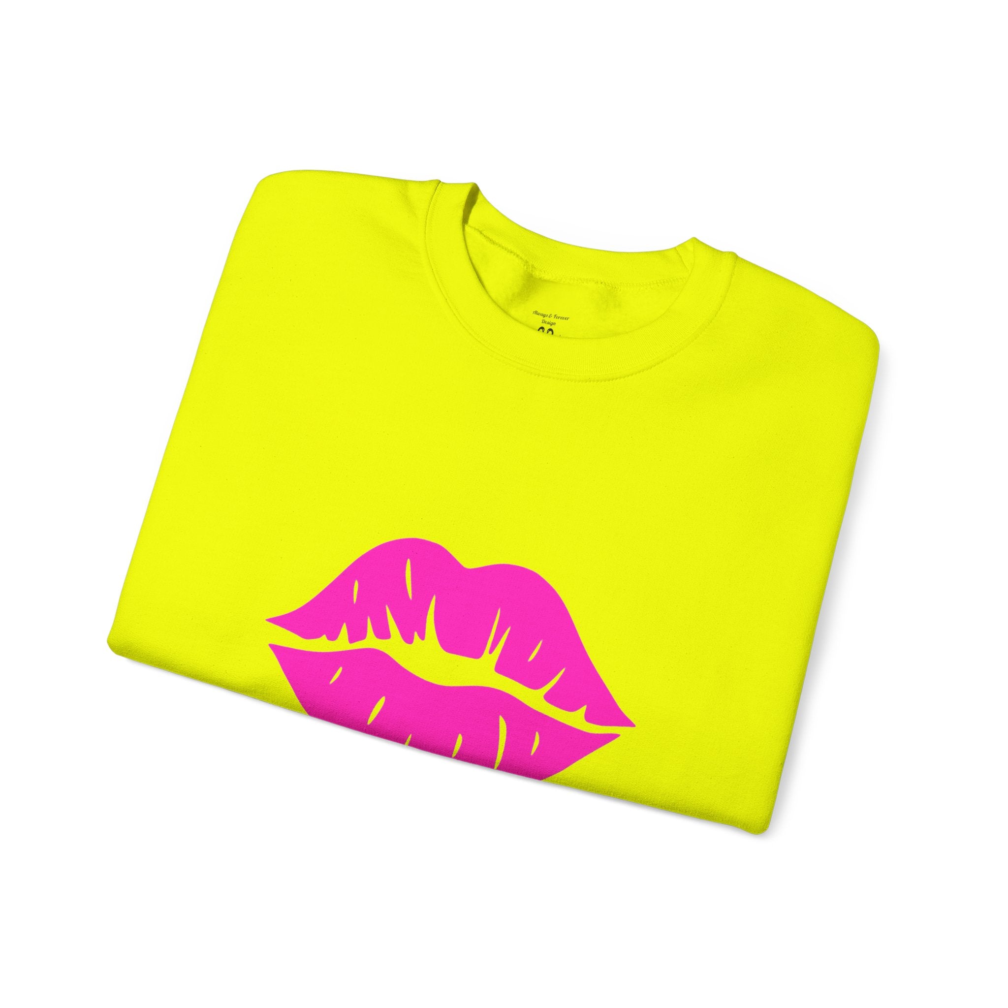 Kiss Mark Crewneck Sweatshirt - Cute Fashion for Her, Cozy Gift Idea, Valentine's Day, Overall Style, Relaxed Fit