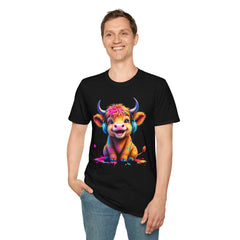Cute Cow Graphic T-Shirt, Fun Animal Tee, Unisex Casual Wear, Gift for Cow Lovers, Trendy Summer Shirt