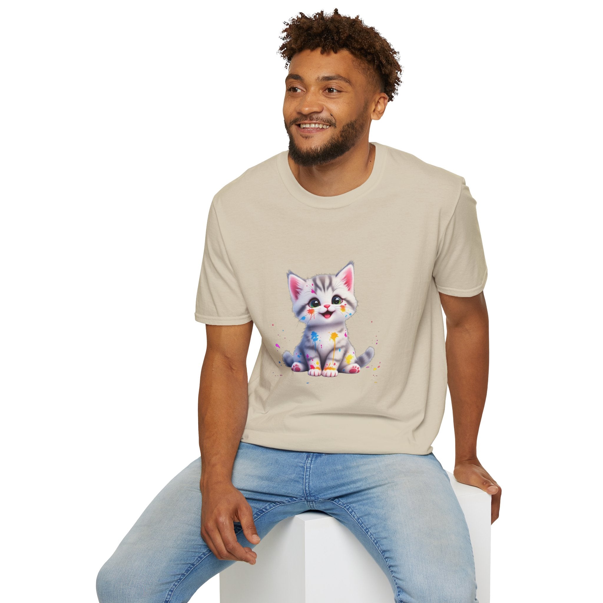 Cute Kitten Unisex Softstyle T-Shirt | Adorable Cat Tee for Animal Lovers, Gift for Birthdays, Pet Lovers, Fun Fashion, Everyday Wear