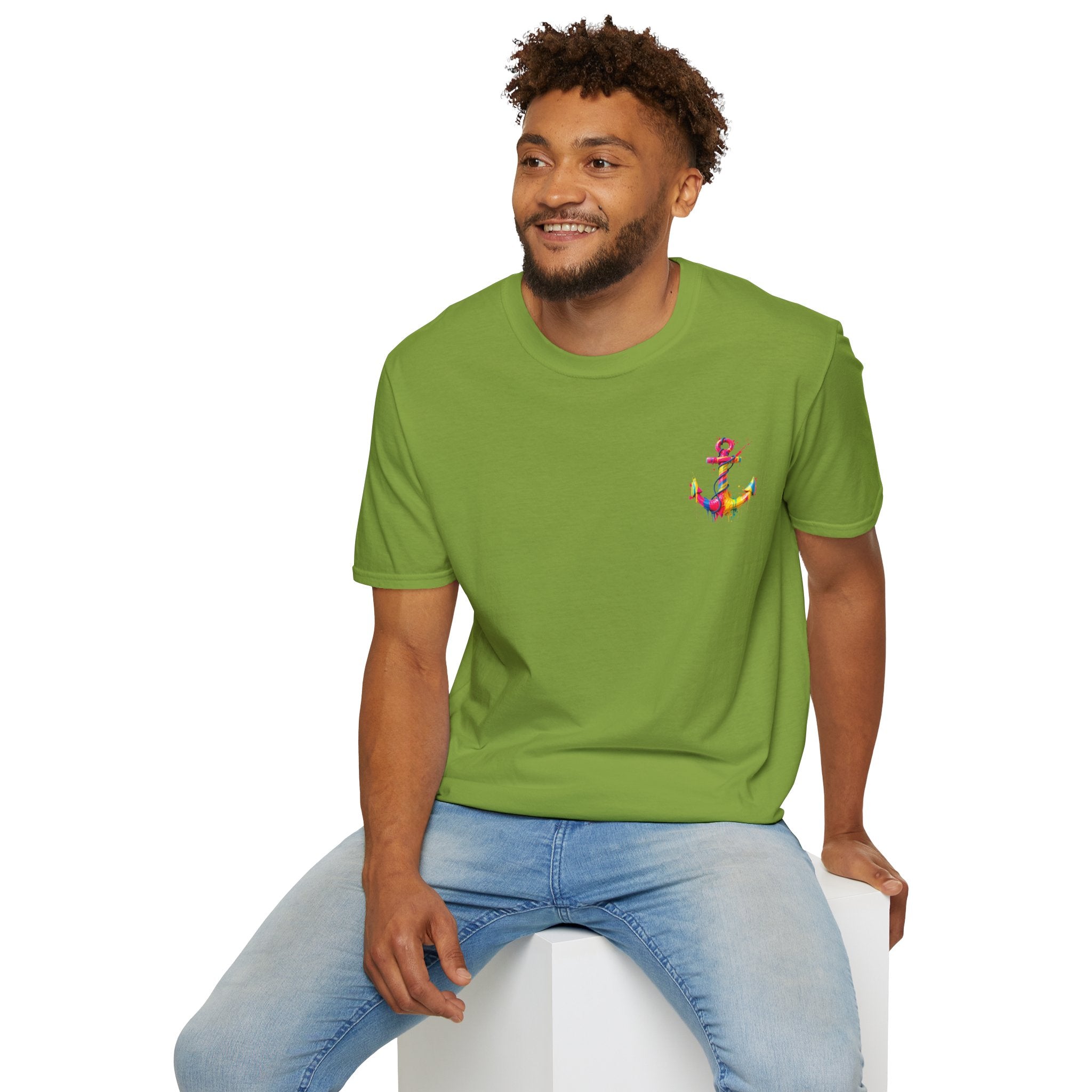 Colorful Anchor Design Unisex T-Shirt, Casual Tee, Nautical Gift, Beachwear, Summer Fashion, Gift for Sailors
