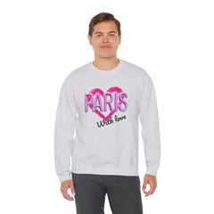 Paris Love Crewneck Sweatshirt, Gift for Her, Cozy Fashion, Travel Souvenir, Valentine's Day, Casual Style