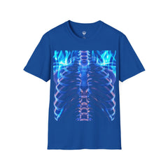 Iridescent Skeleton Tee - Unisex Softstyle T-Shirt, Graphic Tee, Trendy Wear, Halloween Costume, Edgy Fashion, Unique Gift