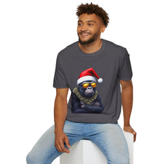 Cool Gorilla Santa T-Shirt | Funny Holiday Tee | Unisex Gift for Christmas, Party Wear, Family Gathering, Casual Style