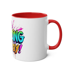 Inspirational Two-Tone Coffee Mug - Be Amazing Today! - 11oz