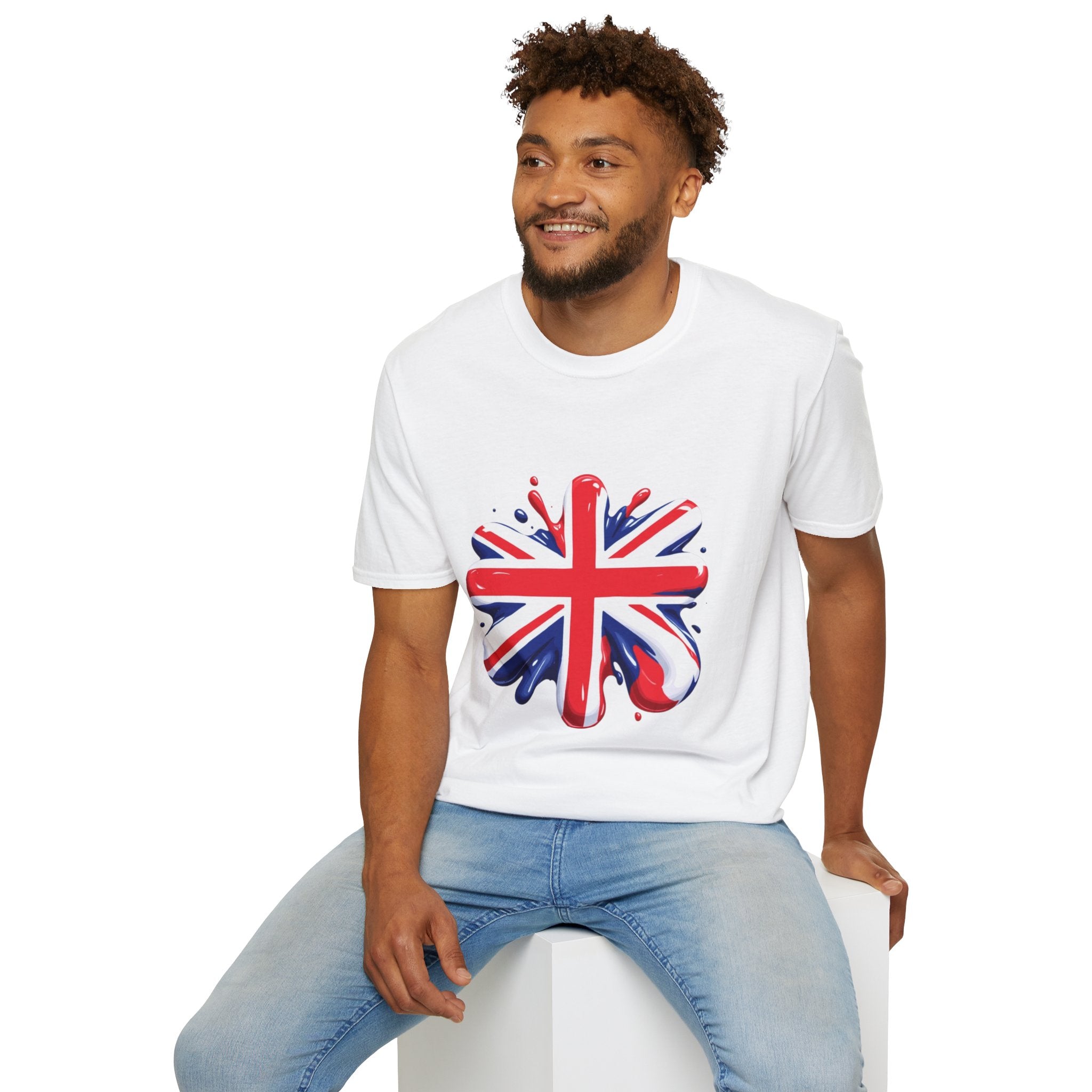 Union Jack Splash T-Shirt, UK Pride Shirt, Travel Souvenir Tee, Cultural Heritage Fashion, Gift for England Fans