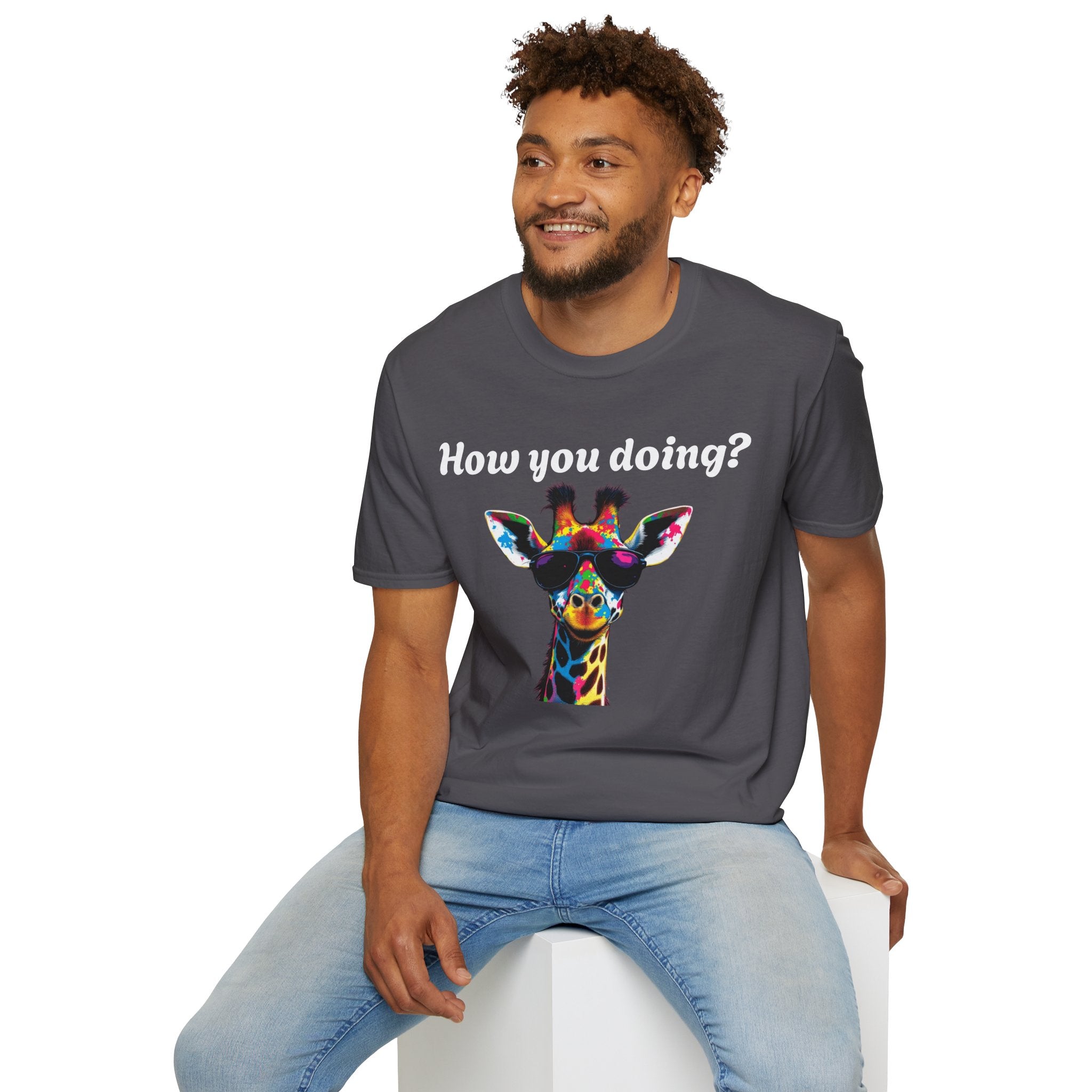 Colorful Giraffe T-Shirt: Fun Animal Tee, Gift for Animal Lovers, Quirky Statement Shirt, Cute Graphic Tee, Unique Birthday Present