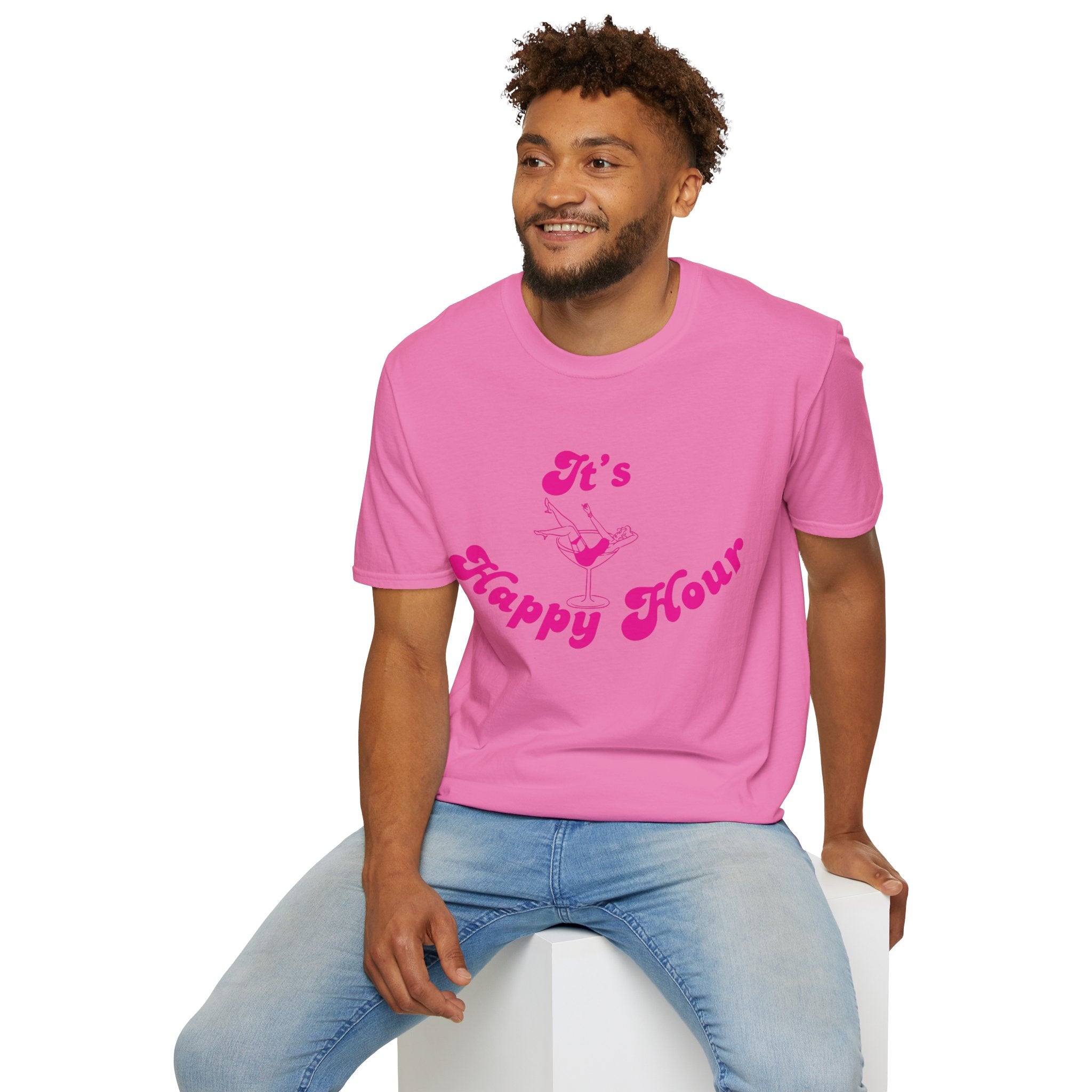 Happy Hour Unisex T-Shirt, Fun Cocktail Shirt, Gift for Party Lovers, Birthday Celebration Tee, Summer Party Outfit