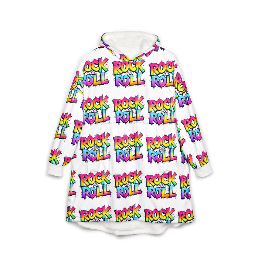 Rock & Roll Unisex Hooded Blanket - Cozy Music-Inspired Loungewear
