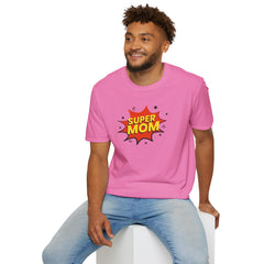 Super Mom Unisex Softstyle T-Shirt | Gift for Mother's Day, Funny Mom Tee, Birthday Present for Mom, Family Apparel, Casual Wear