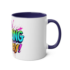 Inspirational Two-Tone Coffee Mug - Be Amazing Today! - 11oz