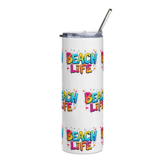 Beach Life Stainless Steel Tumbler - 20oz Travel Mug