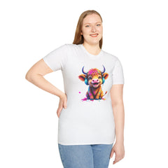 Cute Cow Graphic T-Shirt, Fun Animal Tee, Unisex Casual Wear, Gift for Cow Lovers, Trendy Summer Shirt