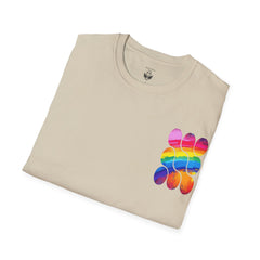 Vibrant Rainbow Softstyle T-Shirt, Unisex Pride Tee, LGBTQ+ Apparel, Colorful Casual Wear, Summer Festival Shirt